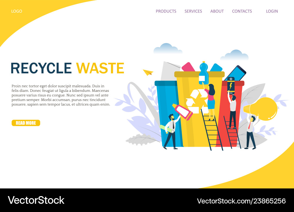 Recycling Website Landing Page Vector Image