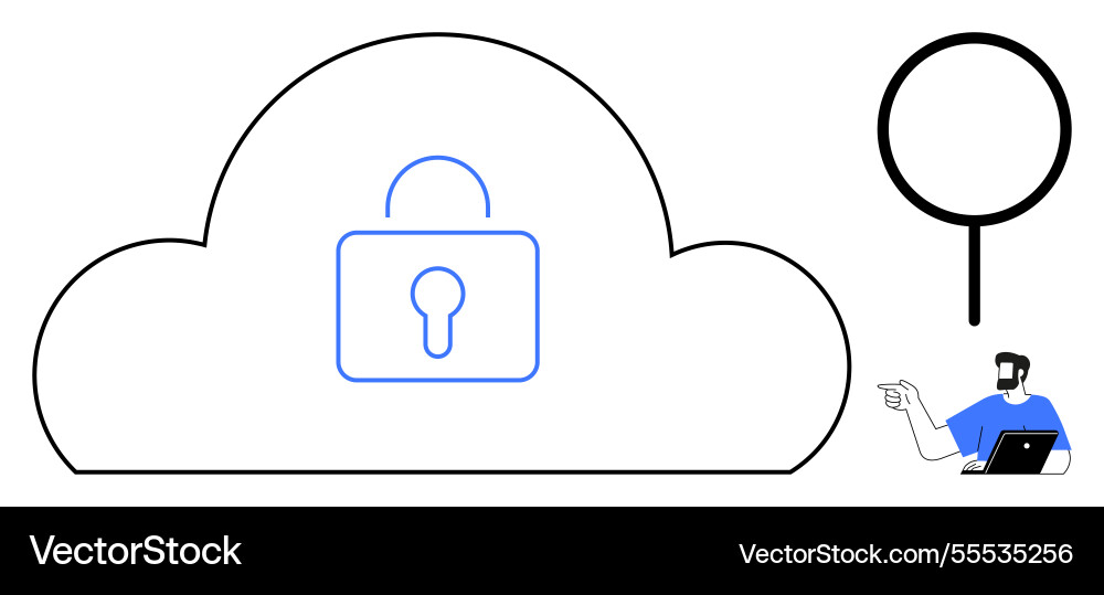 Secure cloud computing encryption and data Secure cloud computing encryption and data vector image