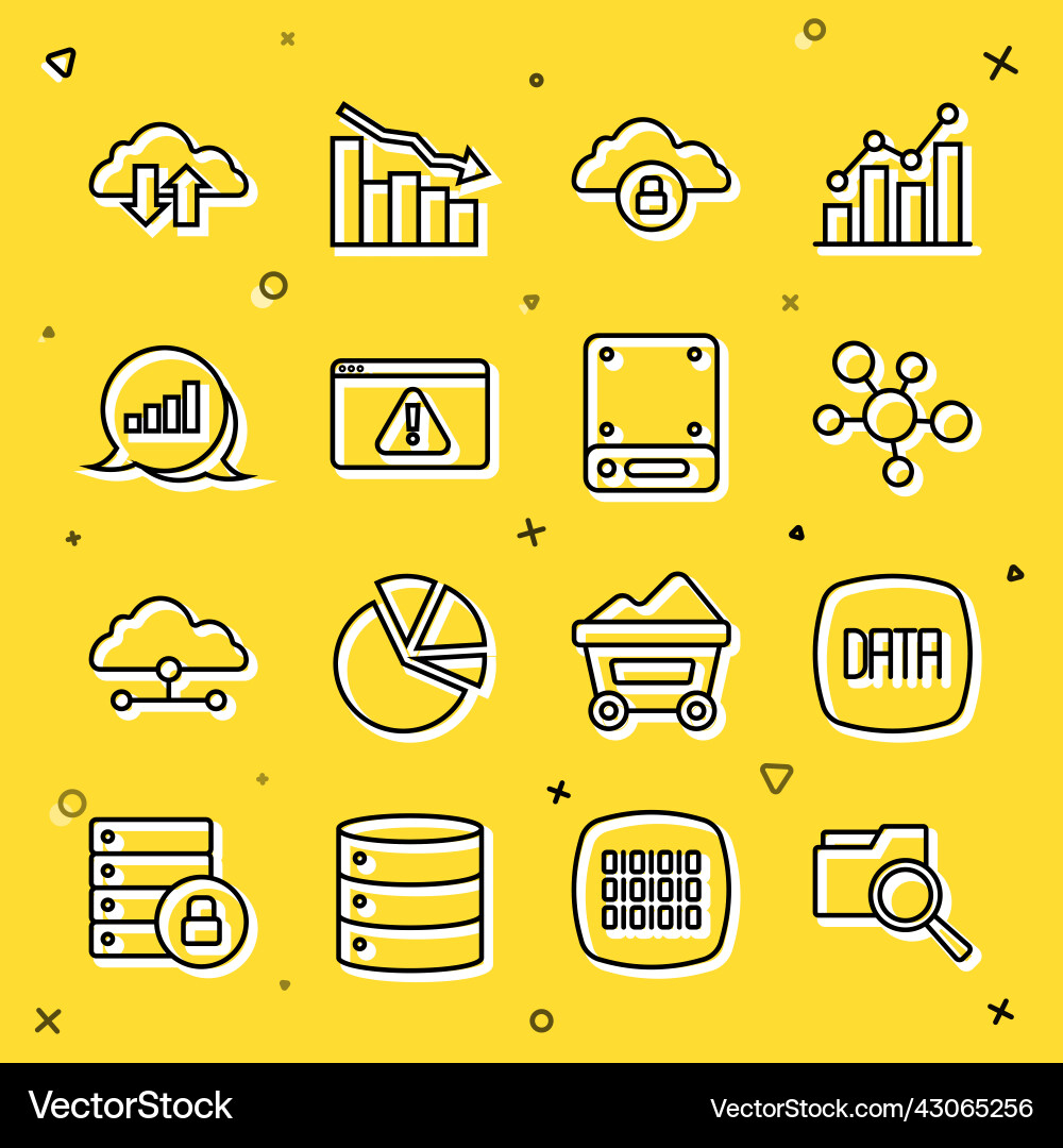 Set line search with folder data analysis mind Set line search with folder data analysis mind Vector Image