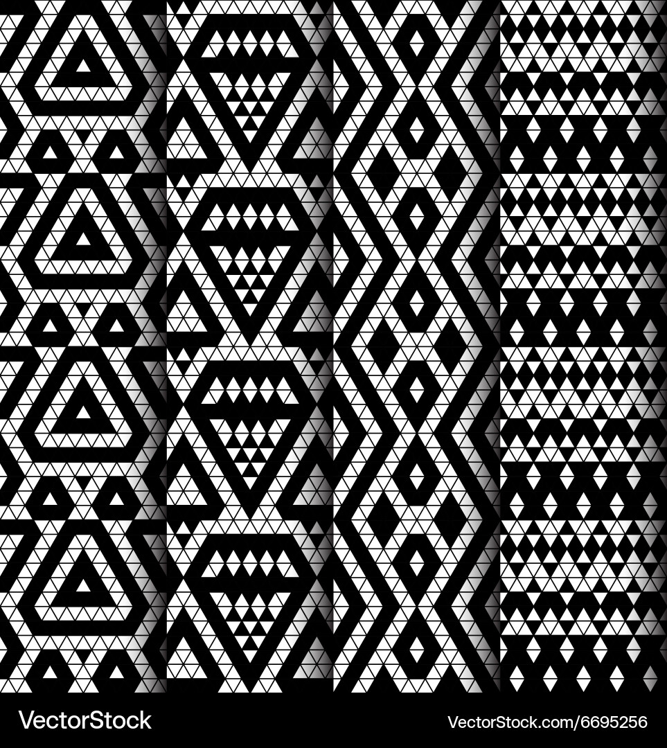 Set of four patterns Vector Image