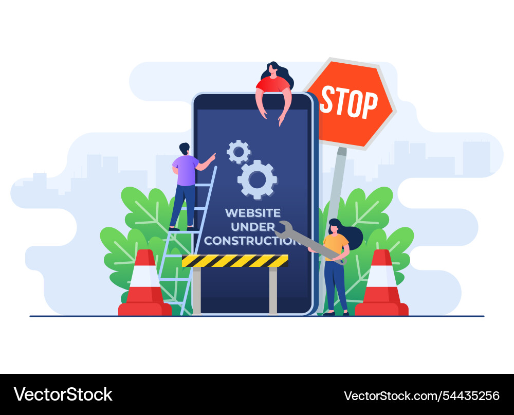 System maintenance error fixing trouble device vector image