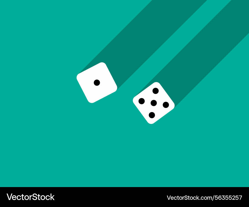 A pair of dice with numbers 1 and 5 craps A pair of dice with numbers 1 and 5 craps vector image