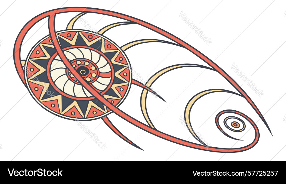 Abstract spiral shell intricate geometric pattern Vector Image