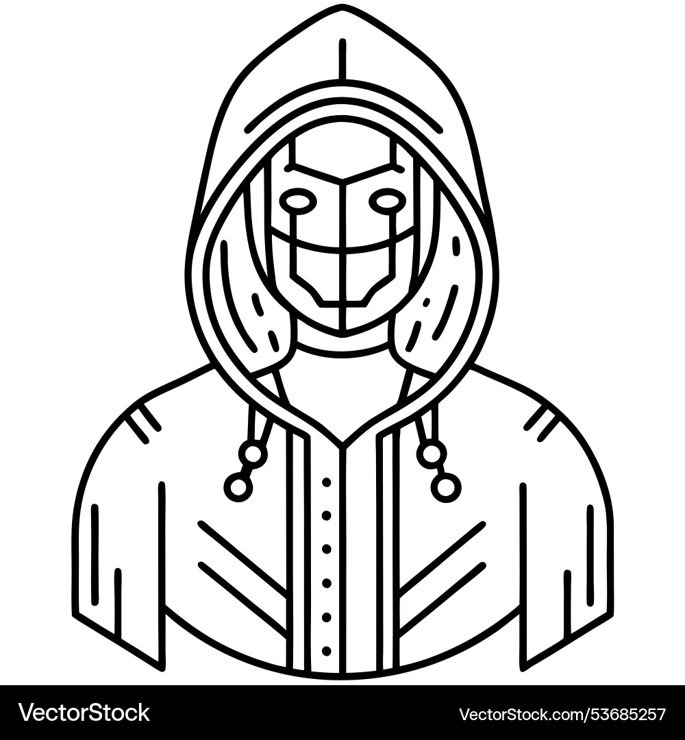 Anonym binäre Code Hacker unter der Jacke vektorbild