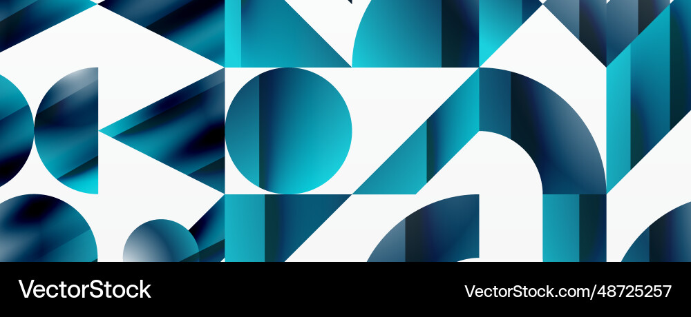 Assorted geometric shapes unite in a minimalistic Vector Image