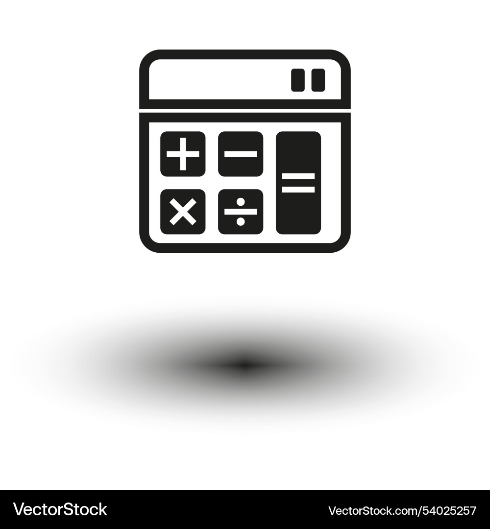 Calculator shape symbol math tool simple black Calculator shape symbol math tool simple black Vector Image