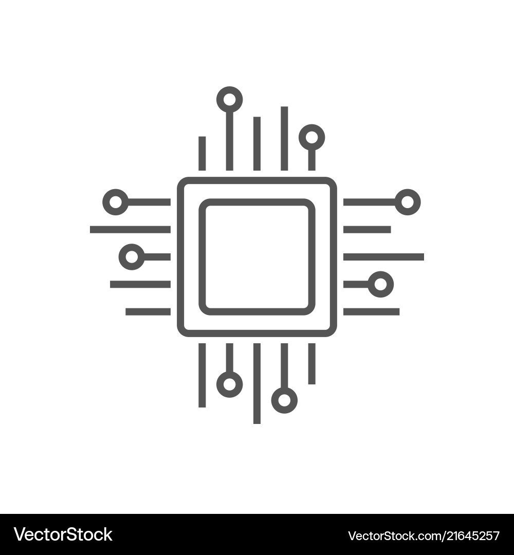 Computer Processor Technology Icons vector image