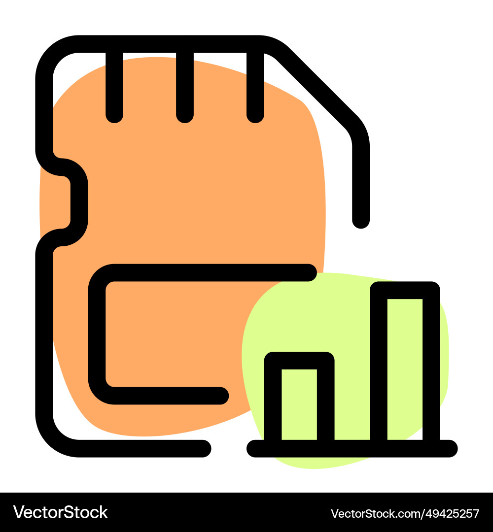 Data visualized on sd card in bar chart vector image