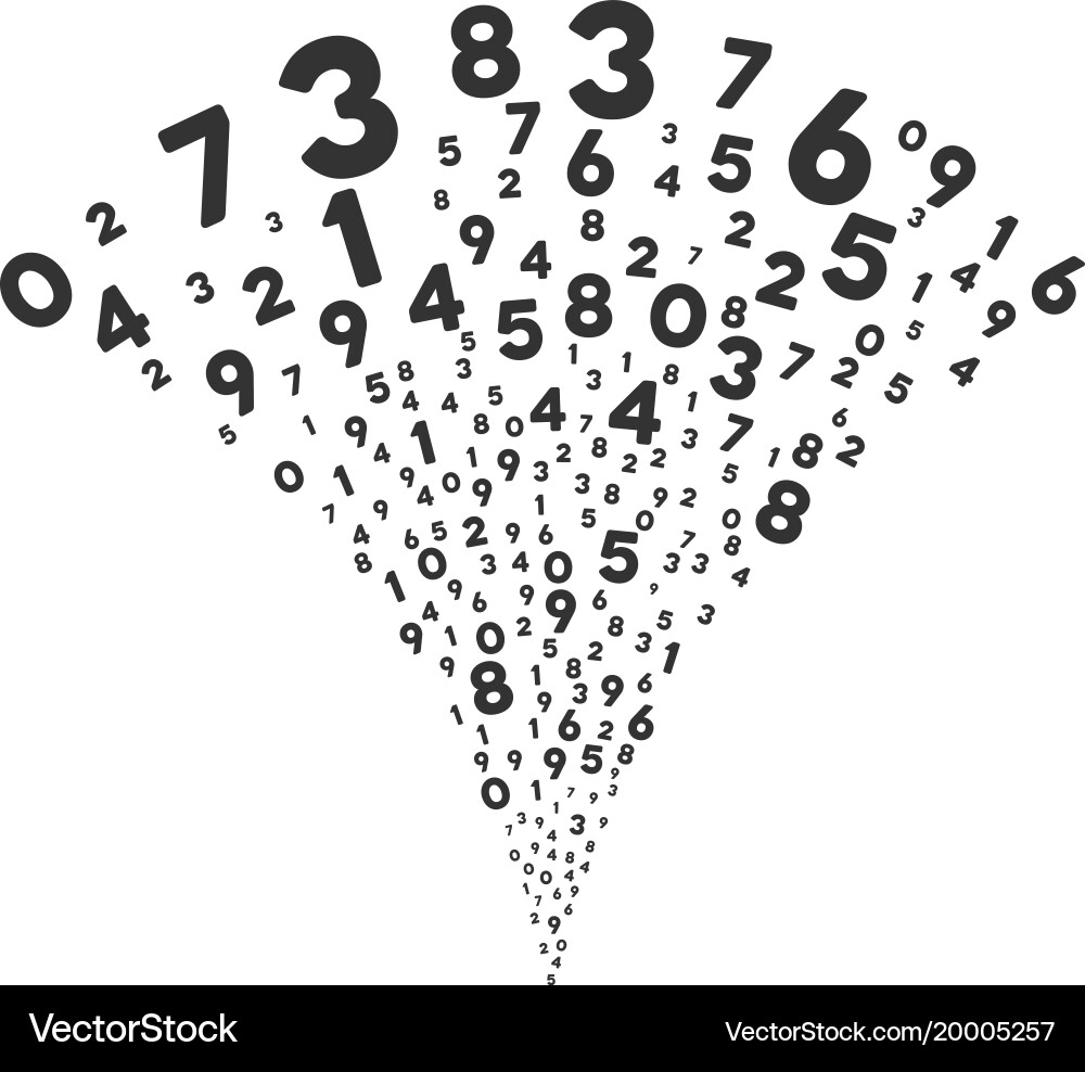 Digits fountain stream Vector Image