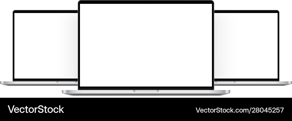 Modern laptop computers mockups isolated Modern laptop computers mockups isolated vector image