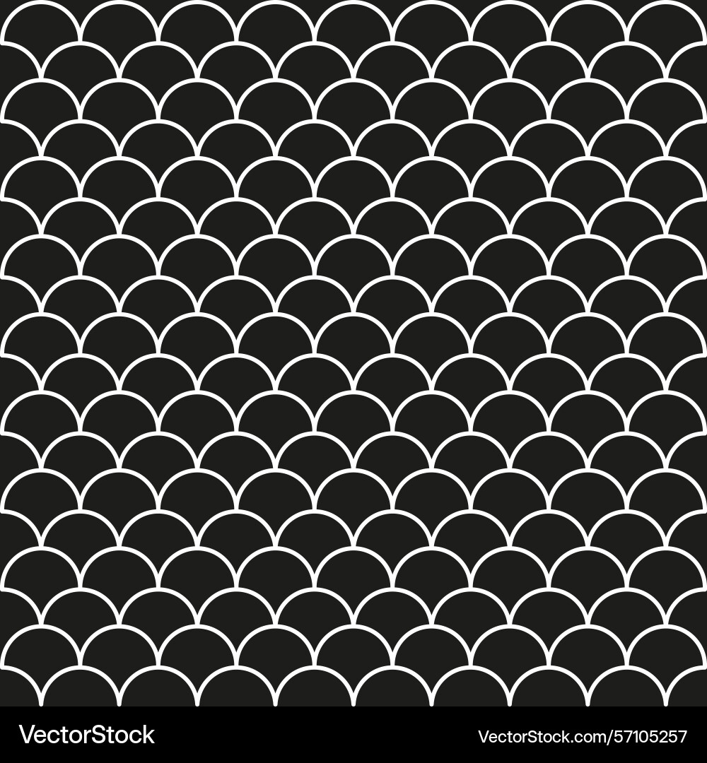 Monochrome scale pattern repeating curved shape Monochrome scale pattern repeating curved shape Vector Image
