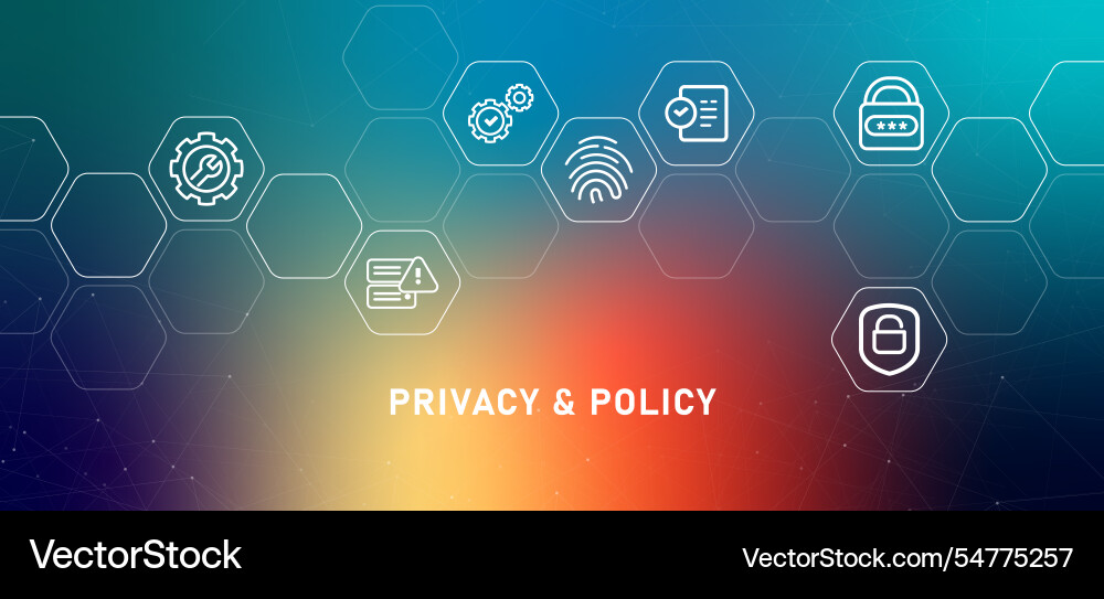 Privacy policy overview gradient system internet Privacy policy overview gradient system internet vector image