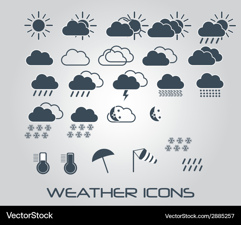 Set of weather icons for web and mobile vector image