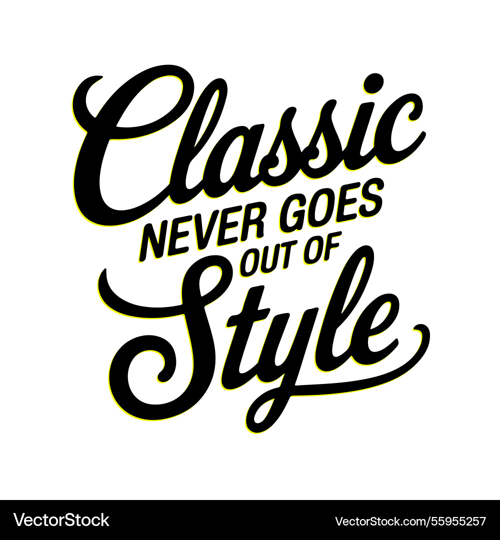 Typography cursive script black text white vector image