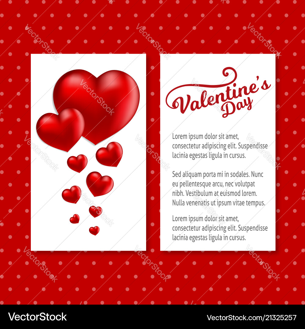 Valentines day card with red pattern background Vector Image