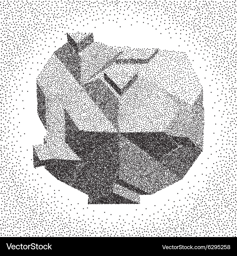 Abstract 3d shape halftone style Vector Image