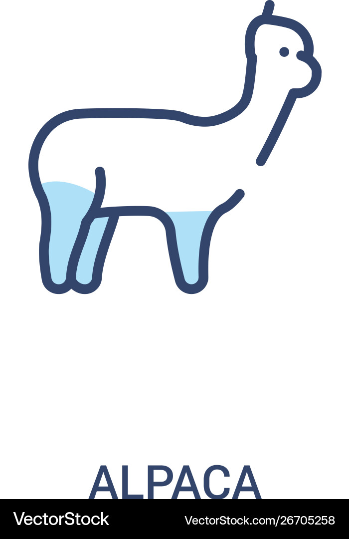 Alpaca concept 2 colored icon simple line element vector image
