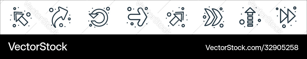 Arrows line icons linear set quality vector image