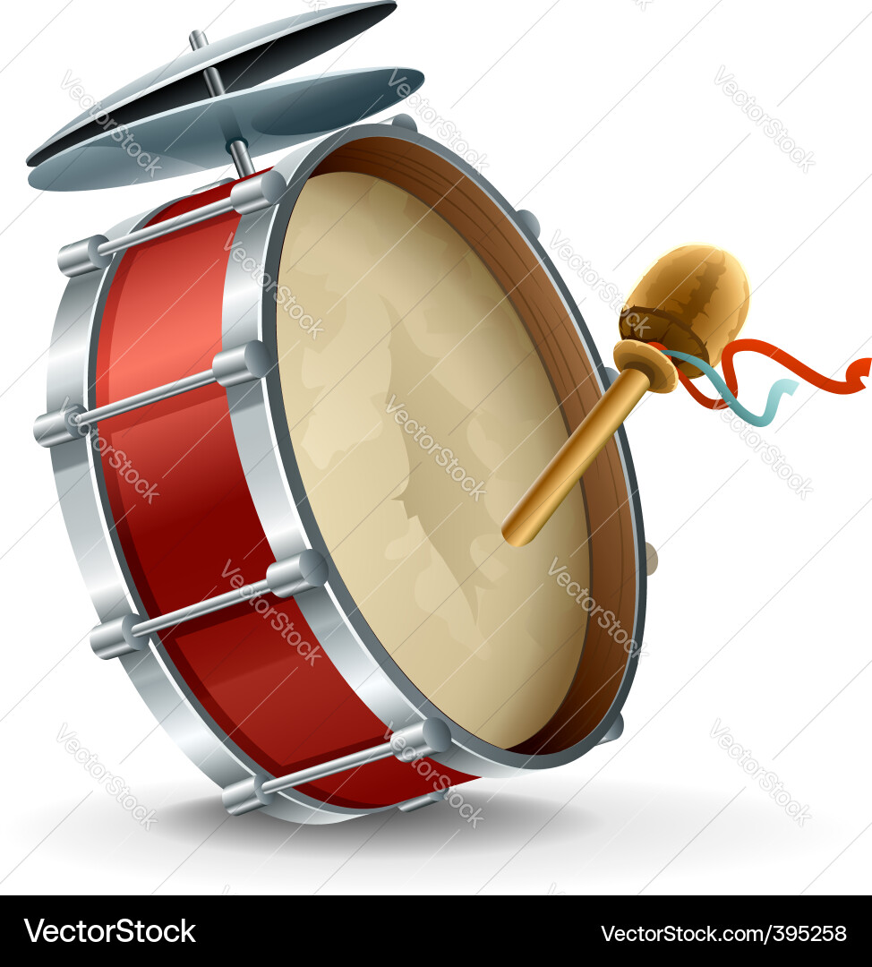 Bass drum instrument Royalty Free Vector Image
