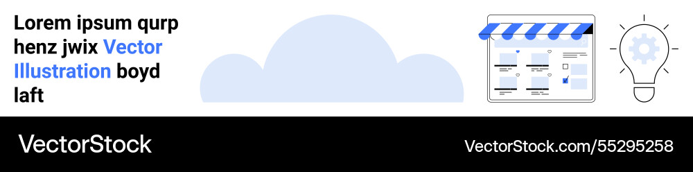 Cloud computing concept with storefront icon Cloud computing concept with storefront icon Vector Image