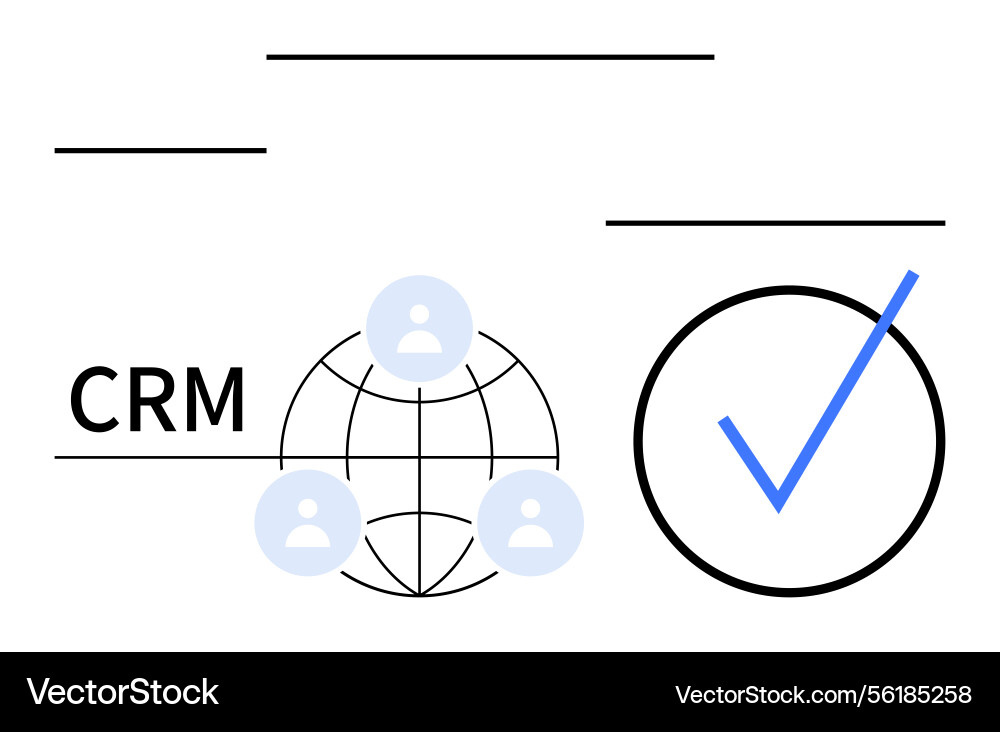 Crm system with global user network and approved Crm system with global user network and approved vector image