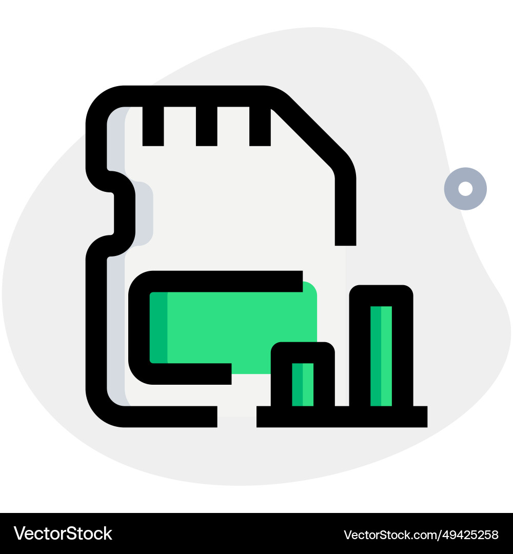 Data visualized on sd card in bar chart vector image
