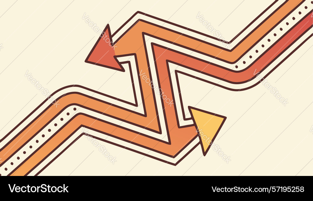 Dynamic zigzag arrow design forward motion vector image