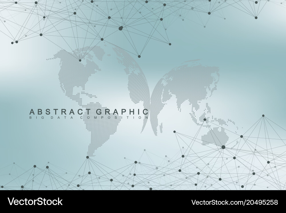 Global network connection and big data vector image