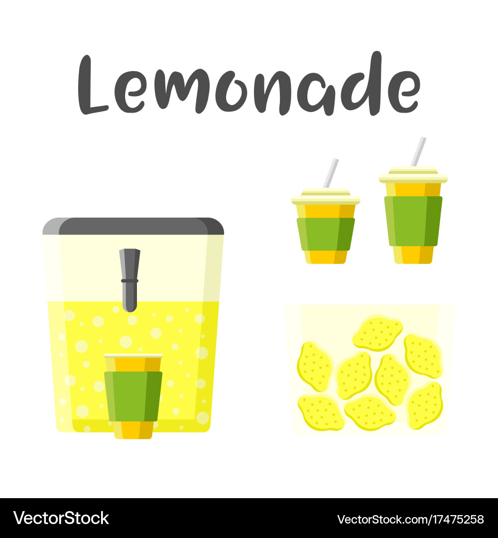 Lemonade set colorful constructor Vector Image
