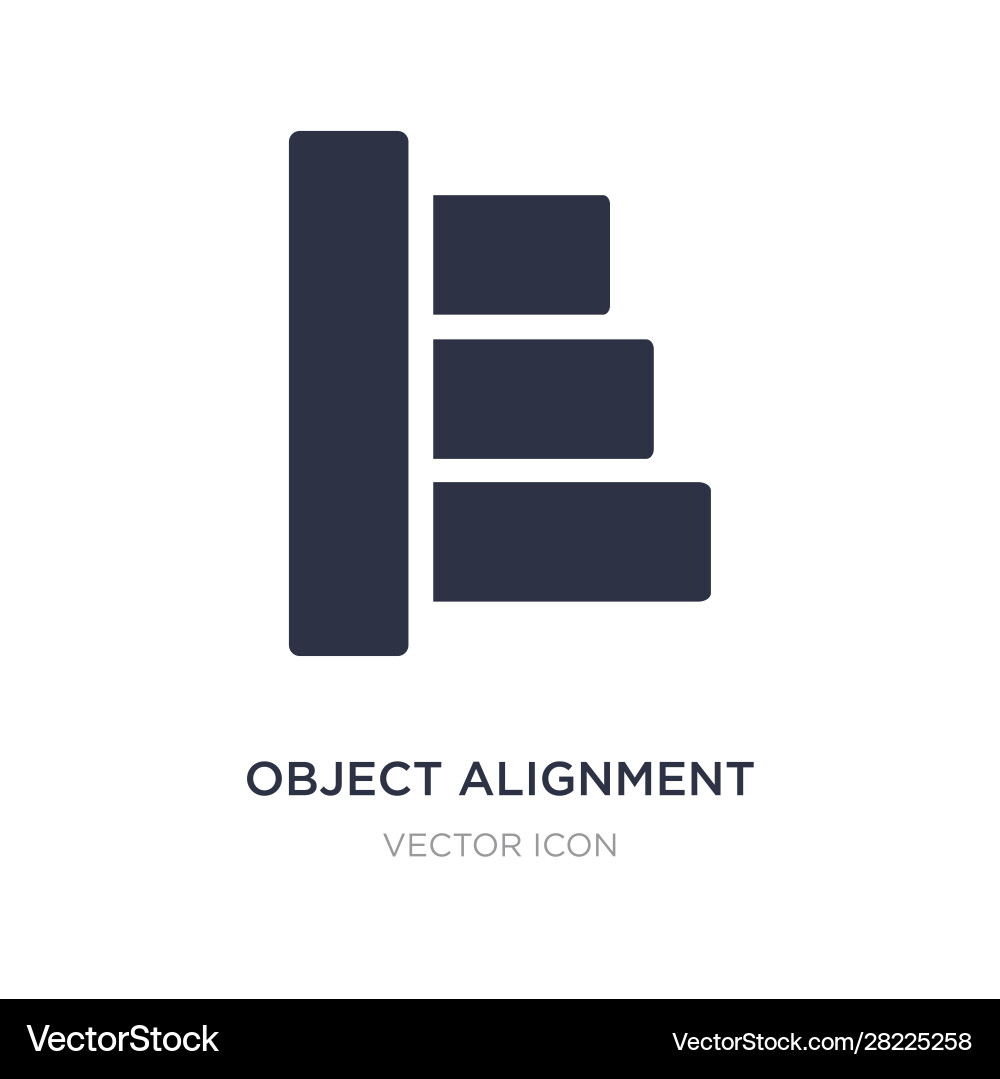 Object alignment icon on white background simple Object alignment icon on white background simple Vector Image