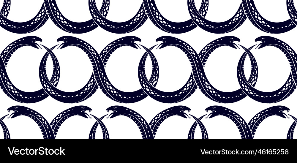 Repeat snakes seamless pattern tiling endless Repeat snakes seamless pattern tiling endless Vector Image
