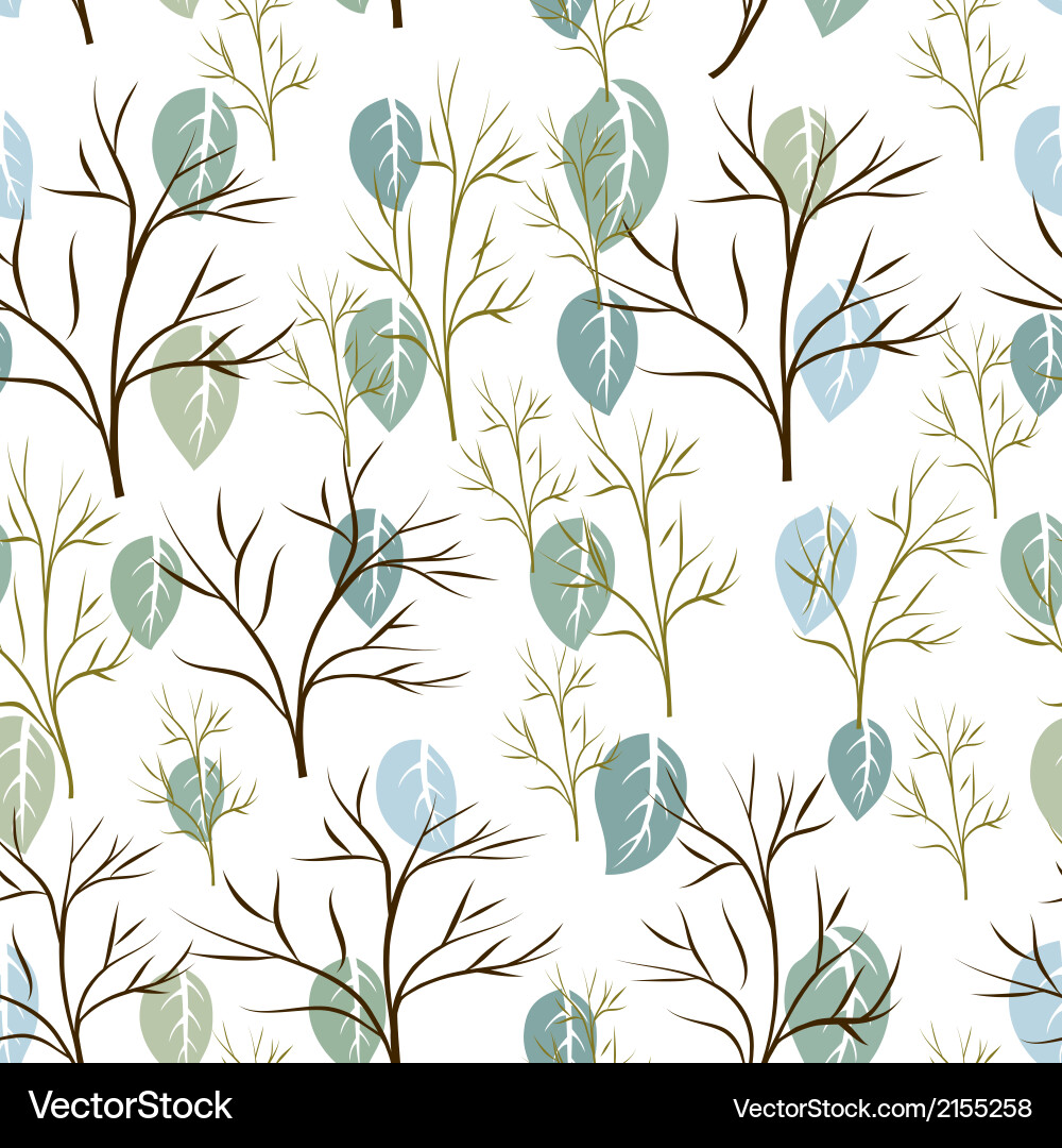 Seamless pattern of leaf and tree Vector Image