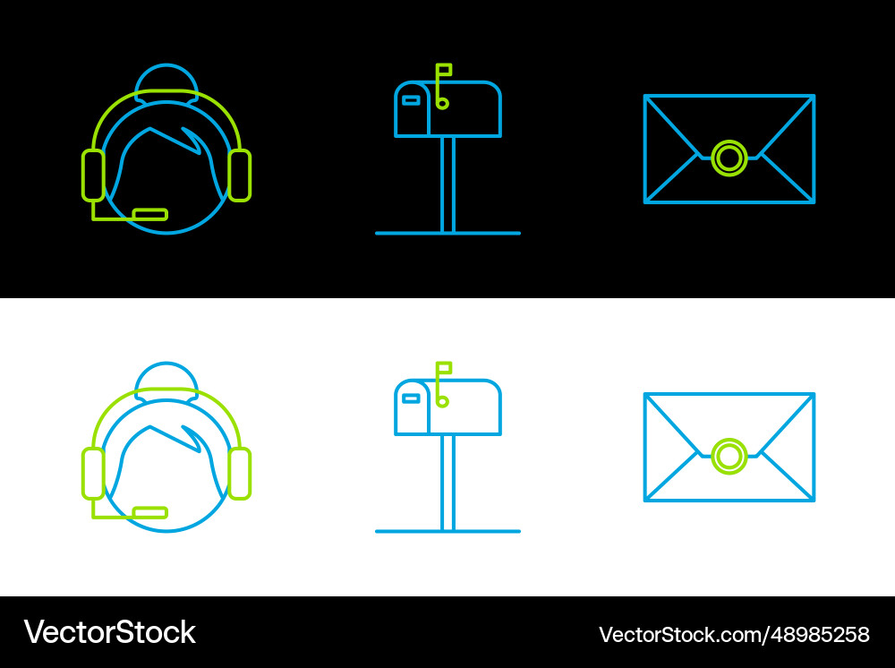 Set line envelope support operator in touch Set line envelope support operator in touch vector image
