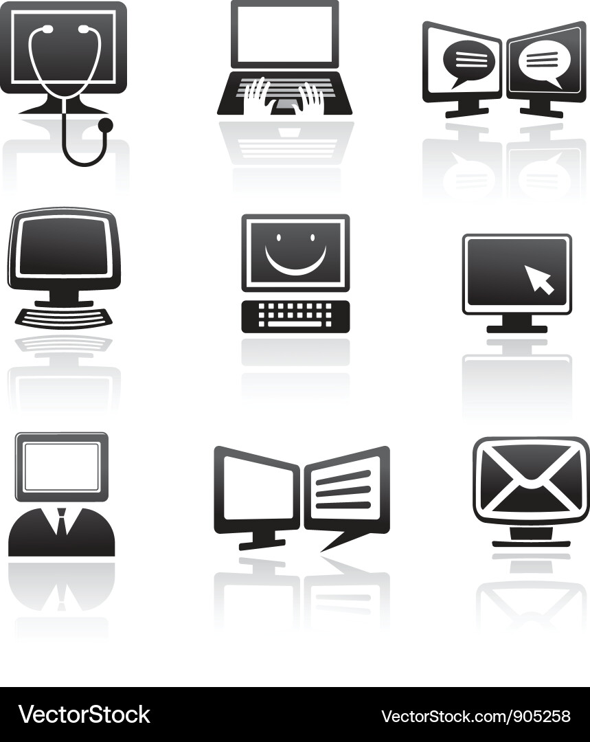 Set of computer icons Vector Image