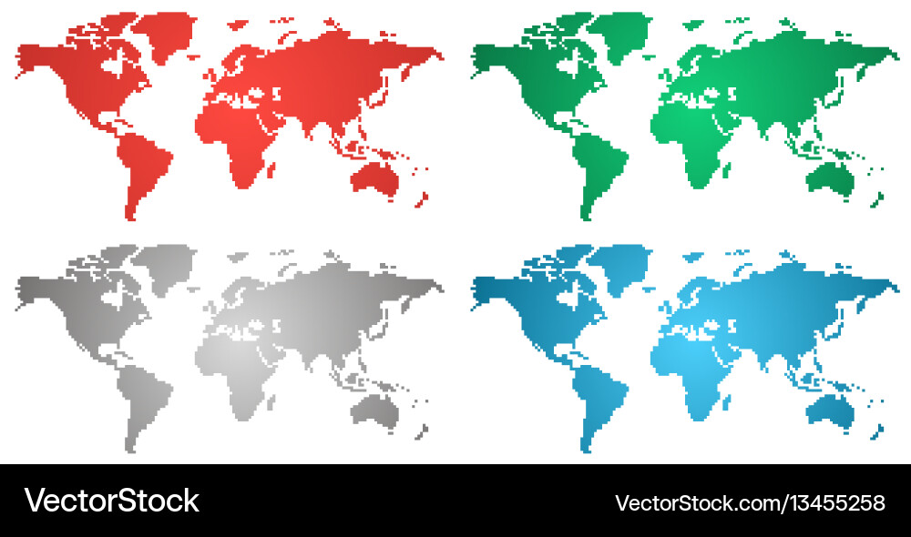 Set of world gradient maps Vector Image