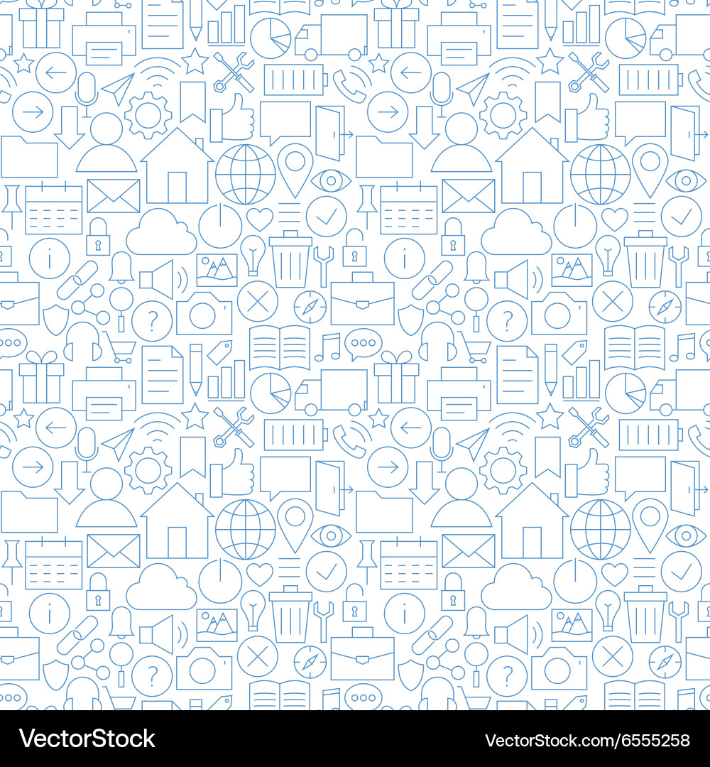 Thin line website mobile user interface white vector image