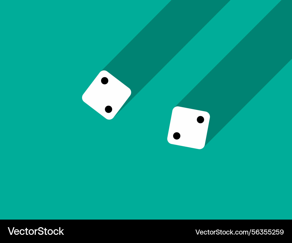 A pair of dice with numbers 2 and craps A pair of dice with numbers 2 and craps vector image
