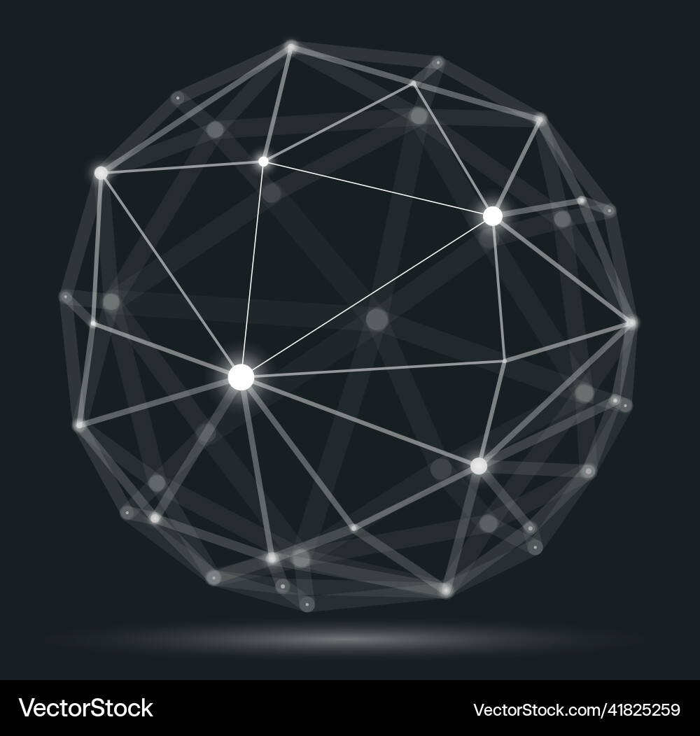 Abstract 3d mesh sphere dots connected Abstract 3d mesh sphere dots connected vector image
