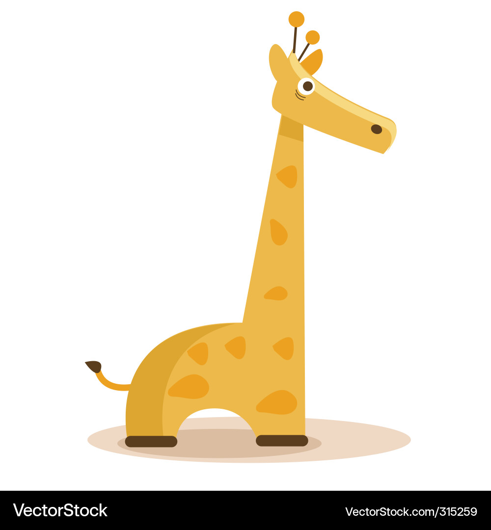 Adorable Giraffe Cartoon Vector Image