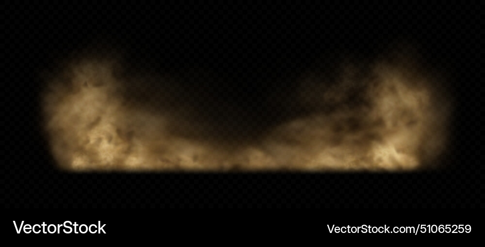 Brown dust sand or dirt cloud on transparent Vector Image