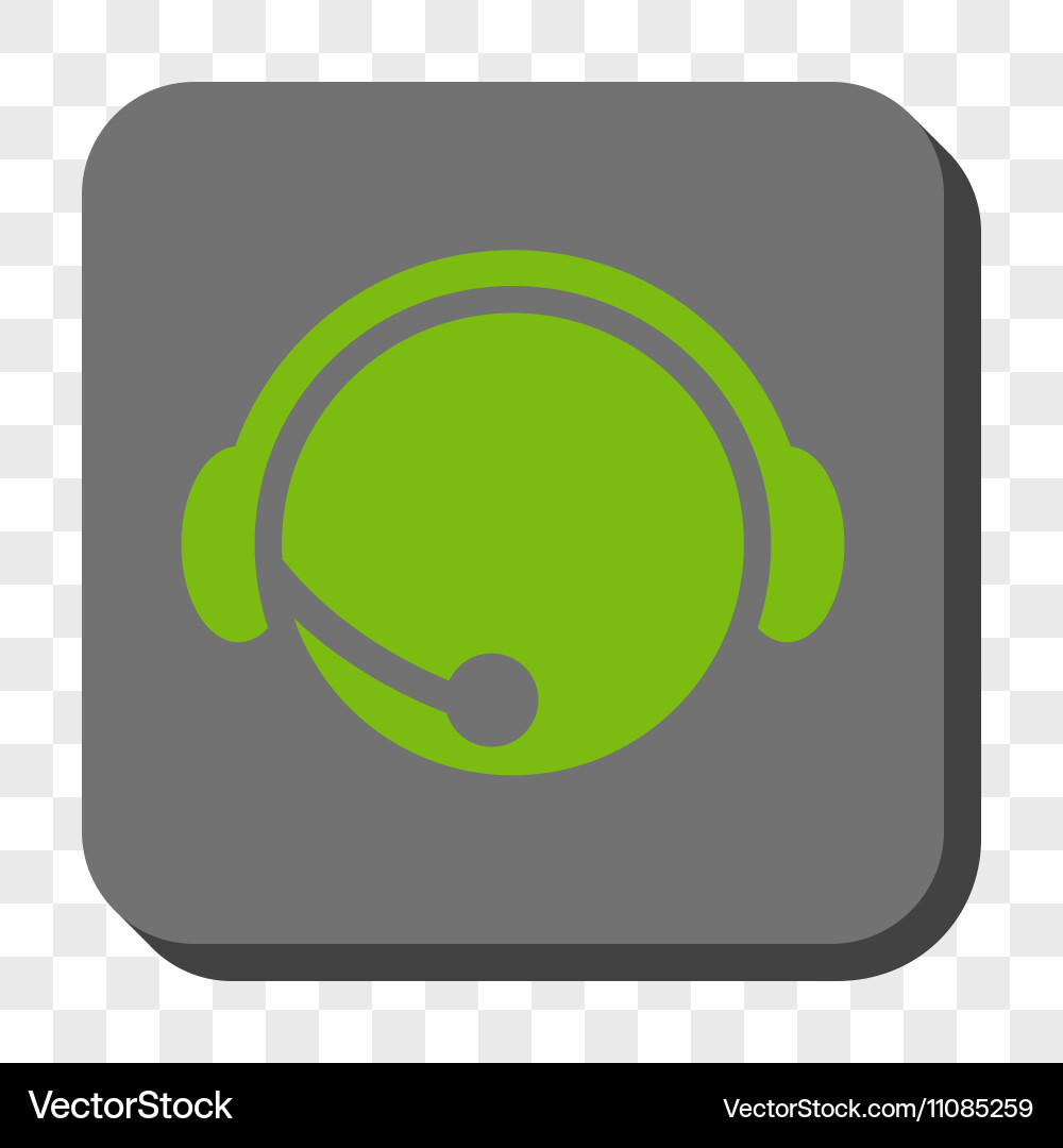Call center operator rounded square button Vector Image
