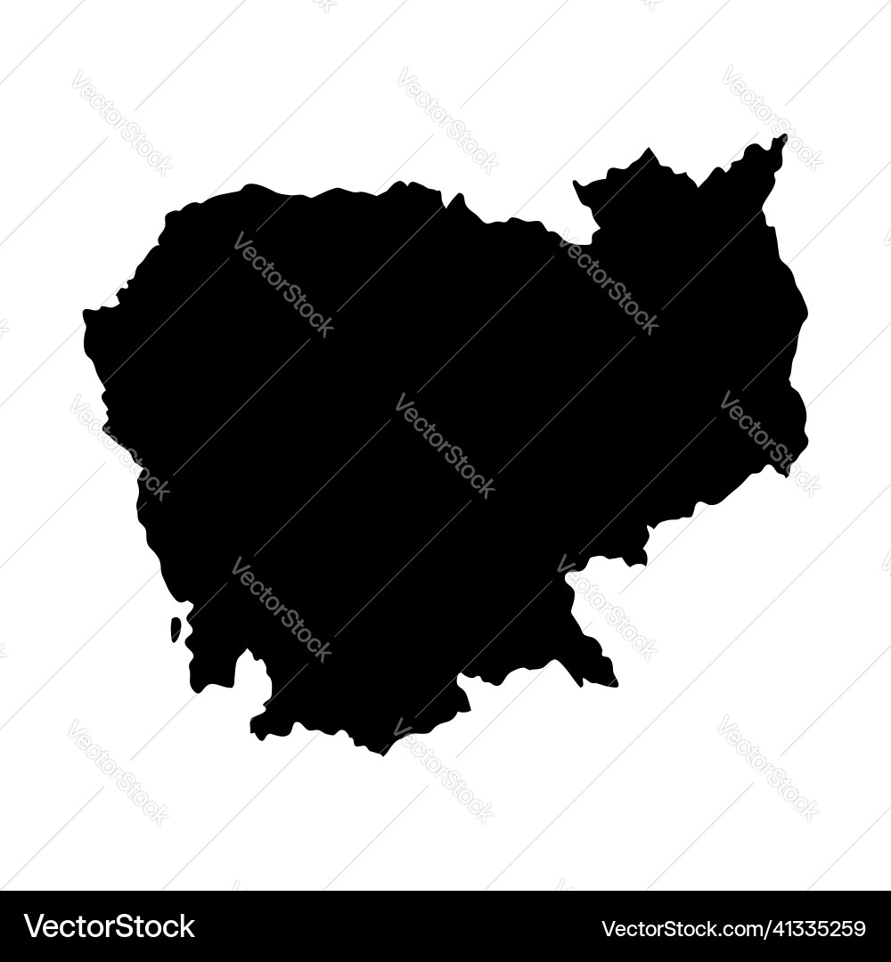 Cambodia island map silhouette Cambodia island map silhouette vector image