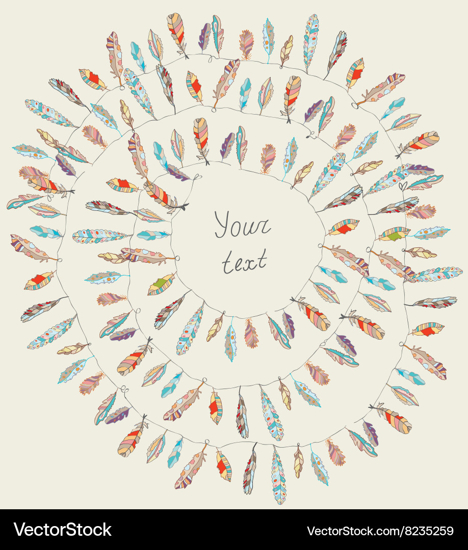 Feather Frame Background Vector Image