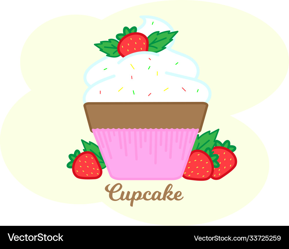 Linear cupcake icon elements suitable for website Vector Image