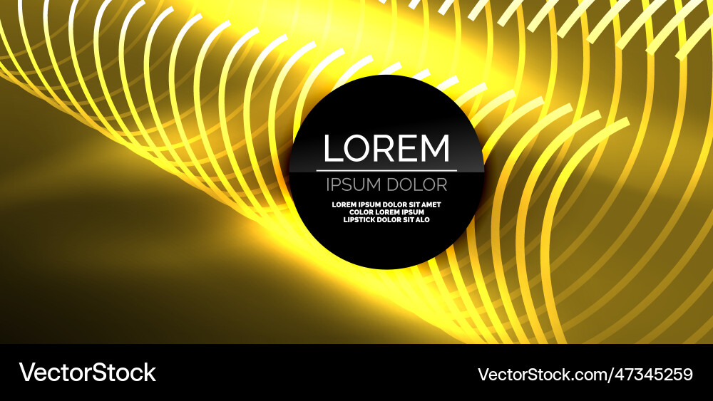 Neon lines and waves abstract background techno Vector Image