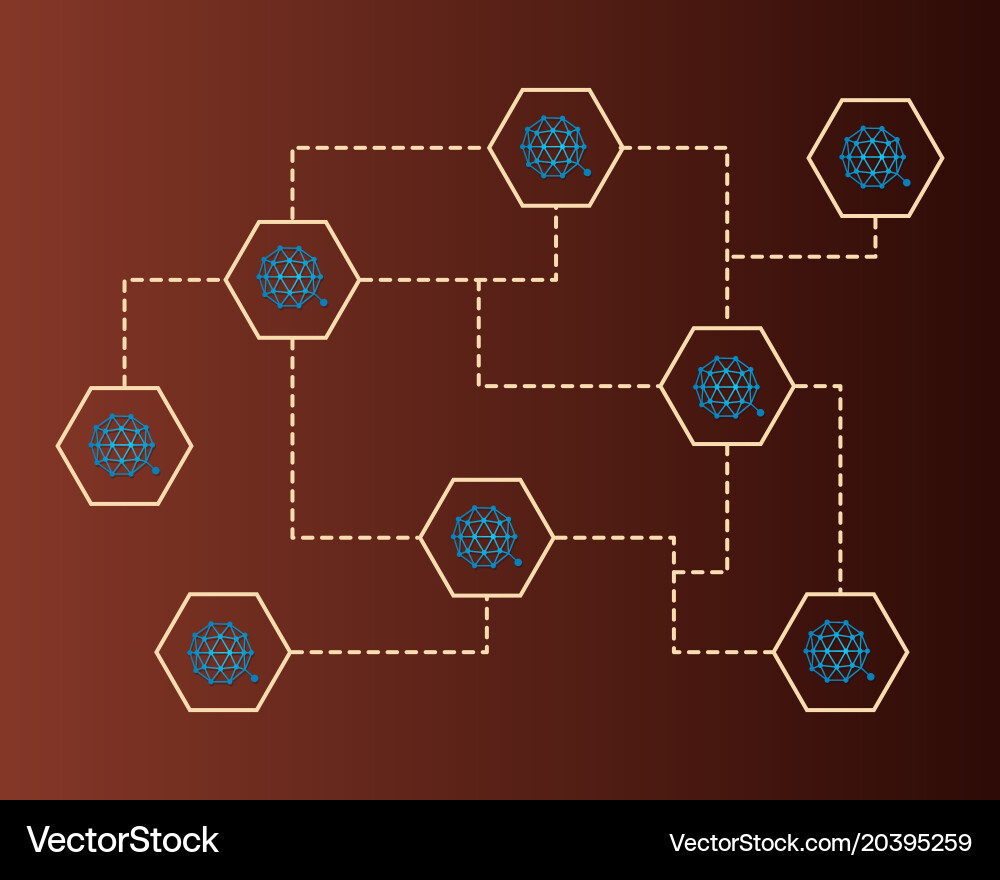 Qtum blockchain cryptocurrency networking Vector Image