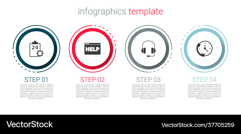 Set checklist with 24 hours service browser help Set checklist with 24 hours service browser help Vector Image