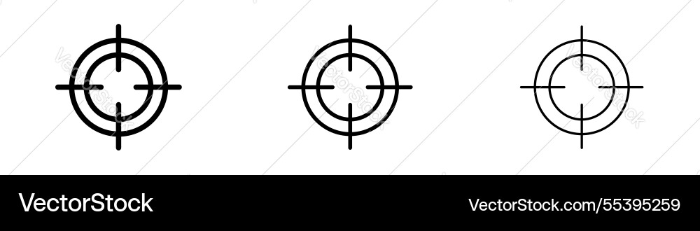 Target icons in three different stroke lines vector image