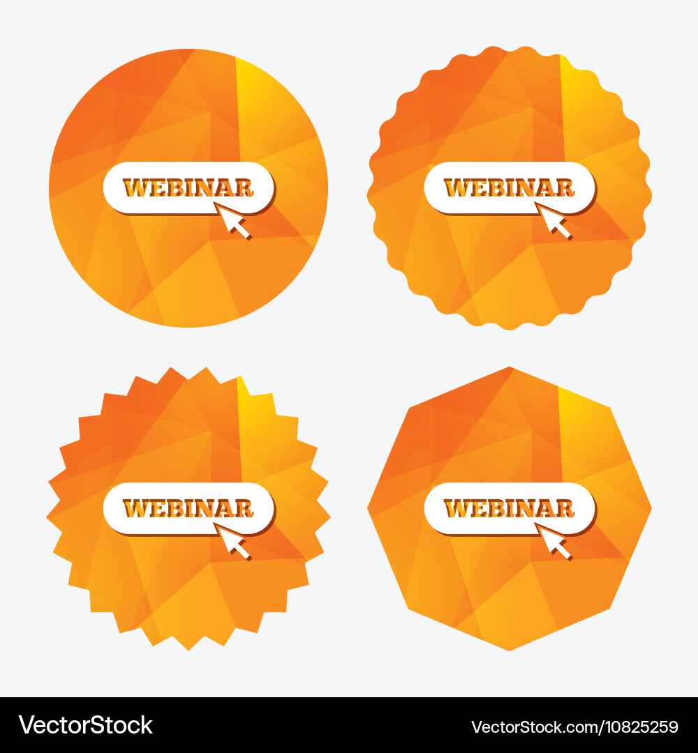 Webinar with cursor pointer sign icon web study vector image