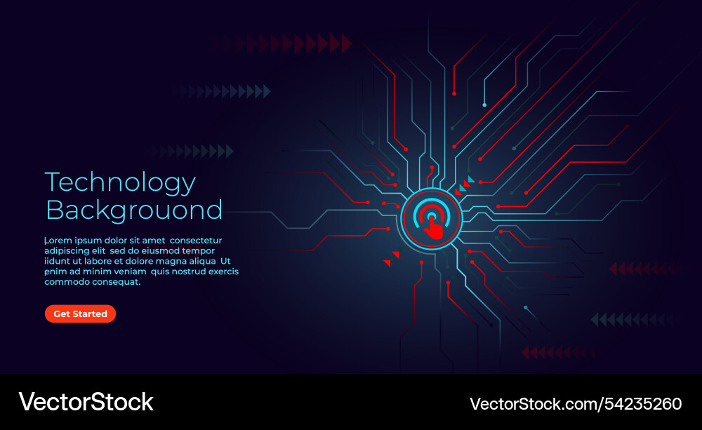 Abstract dark technology background with circuit Vector Image
